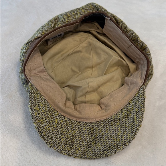 Grace Hats Wool blend Brimmed Tan Tweed hat with brown trim detail & tan lining - Picture 2 of 6